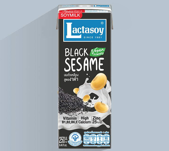 Lactasoy Black Sesame Soymilk นมถั่วเหลืองผสมงาดำ