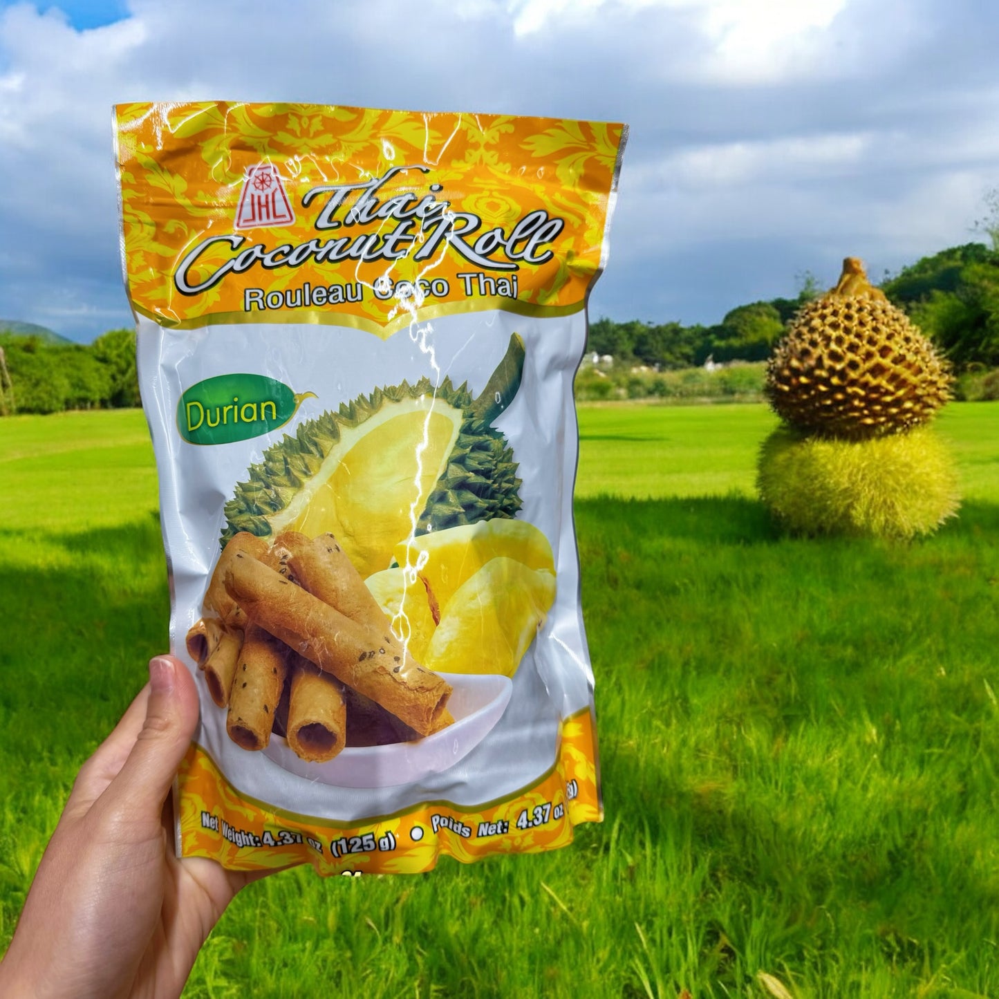 Thai Coconut Roll ( Durian) ทองม้วนกรอบ รสทุเรียน image 0