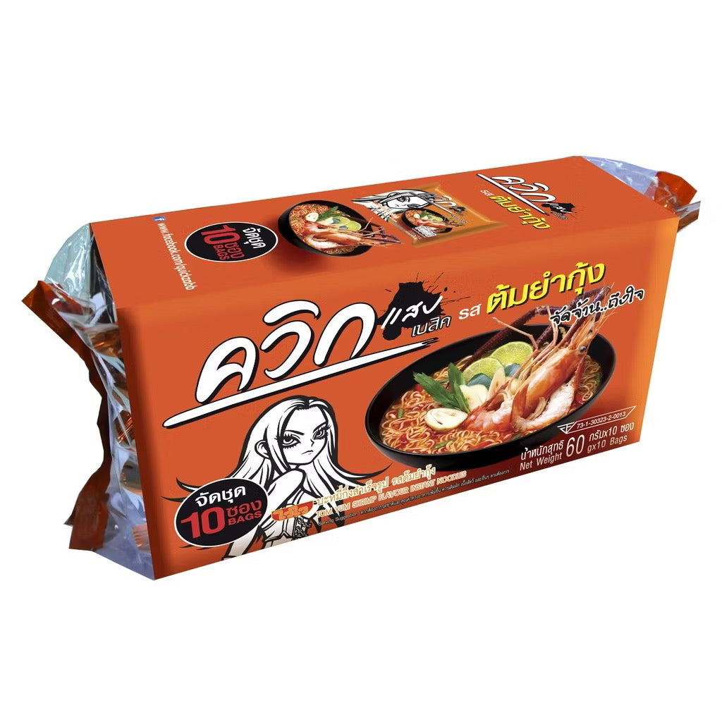 Tom Yum Shrimp Flavour Instant Noodles ควิกแสบเบสิค รสต้มยำกุ้ง image 0