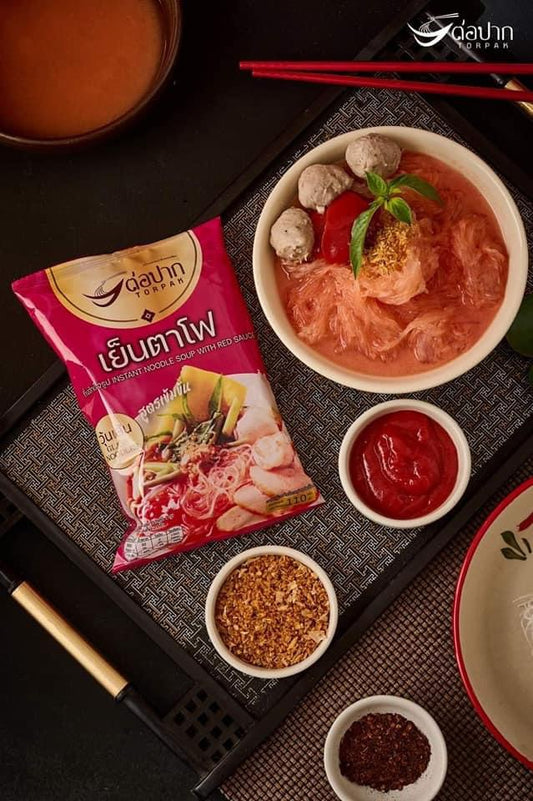 Instant Noodle Soup with Red Sauce เย็นตาโฟ image 0