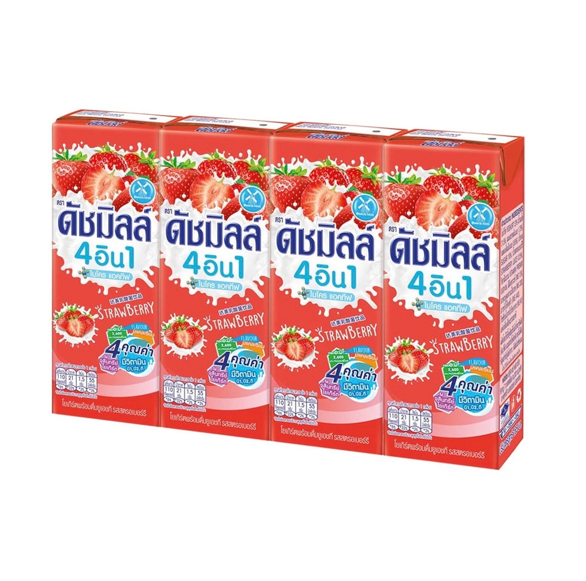 Dutch Mill Strawberry Drinking Yogurt นมเปรี้ยวดัชมิลล์รสสตอเบอรี่