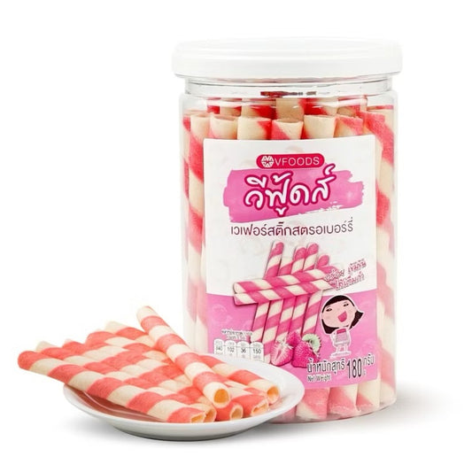 Strawberry Cream Wafer Rolls เวเฟอร์สติ๊กสตอเบอรี่