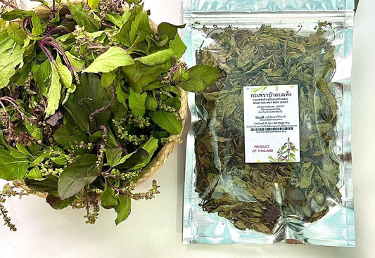 Dried Holy Basil Leaves กะเพราอบแห้ง image 0