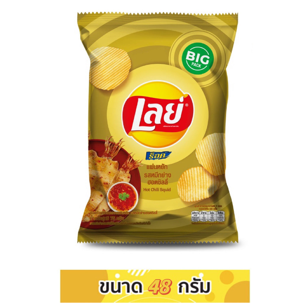 Lay Rock Hot Chili Squid เลย์ร็อค รสหมึกย่าง ฮอตชิลลี่ image 0
